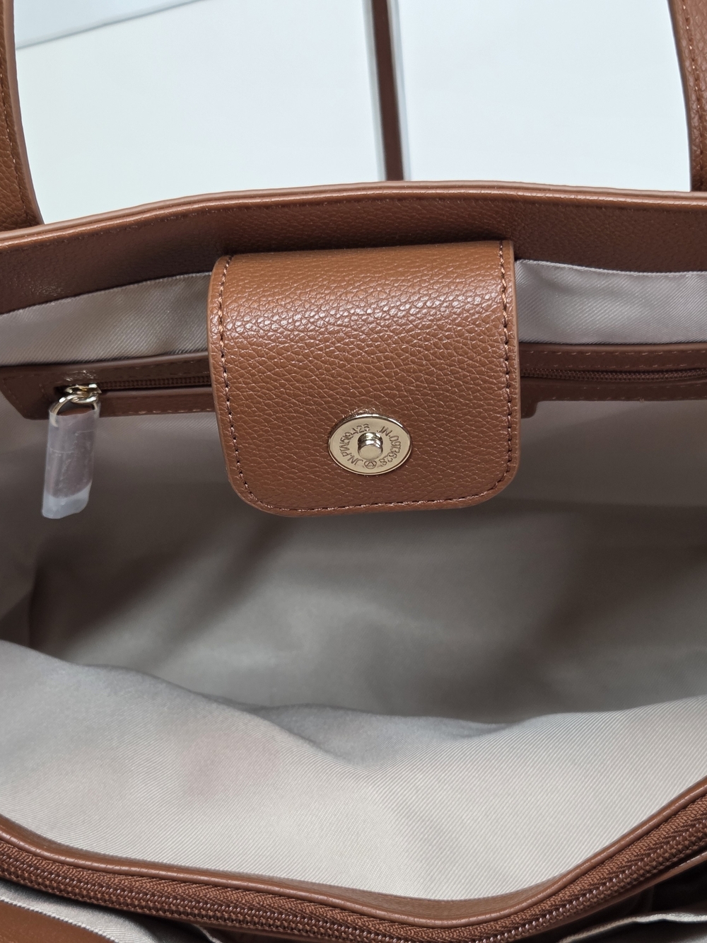 LC Lauren Conrad Cognac Brown Pebbled Tote - Picture 6 of 14